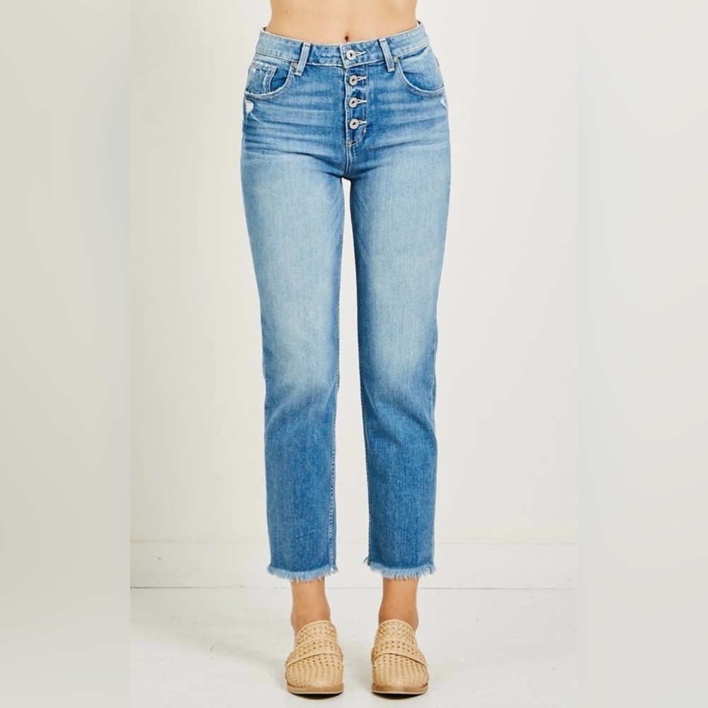 PAIGE High Rise Sarah Straight Jeans